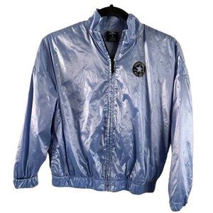 Converse Girls Purple Shiny Bomber Jacket, Sz Lg